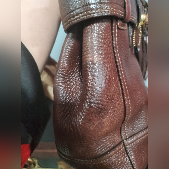 Coach Hamptons Brown Pebbled Leather Tote - Picture 9 of 9